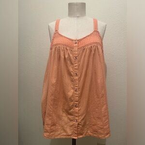 Torrid Button up embroidered tank